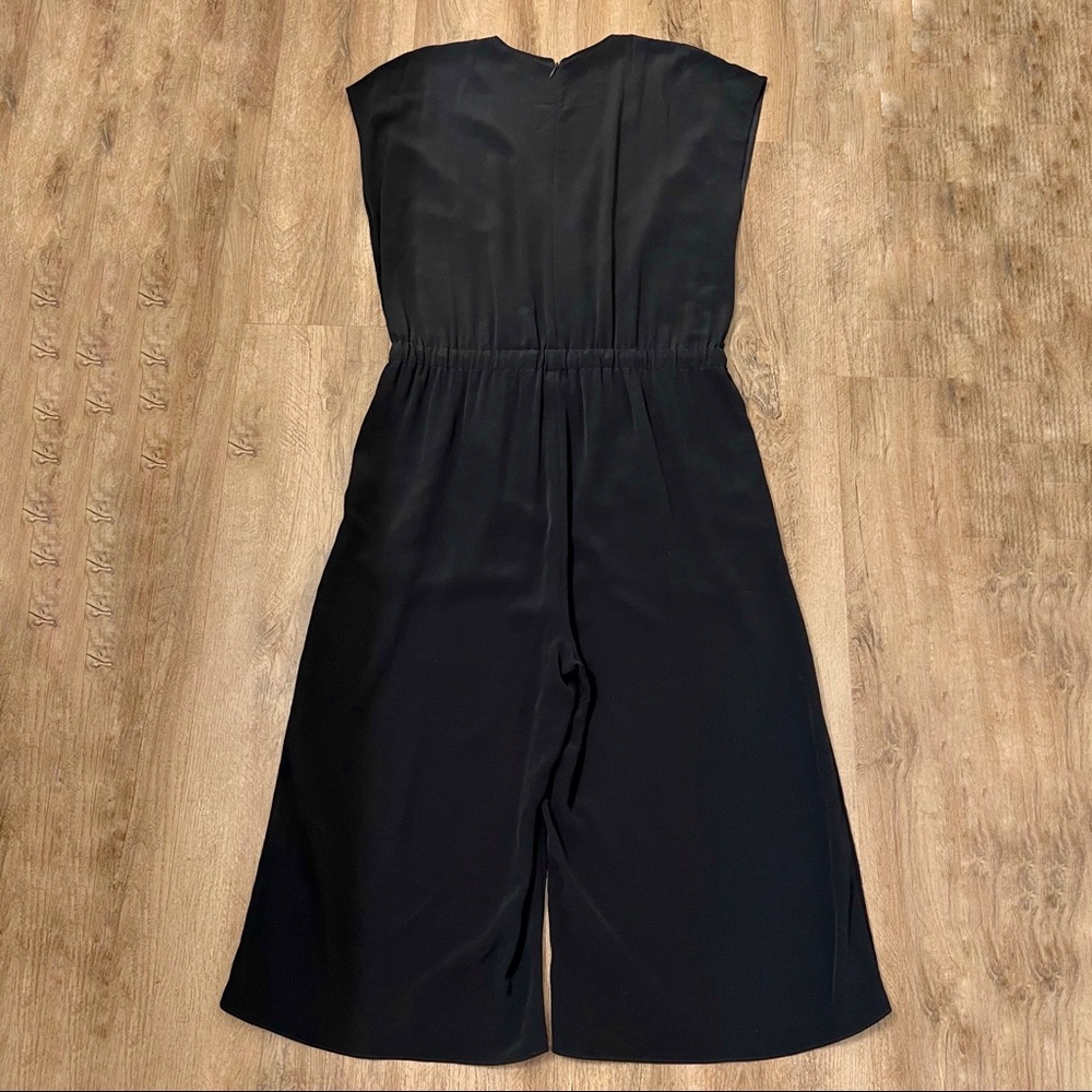Eileen Fisher Black V-Neck Cropped Jumpsuit - Picture 4 of 12